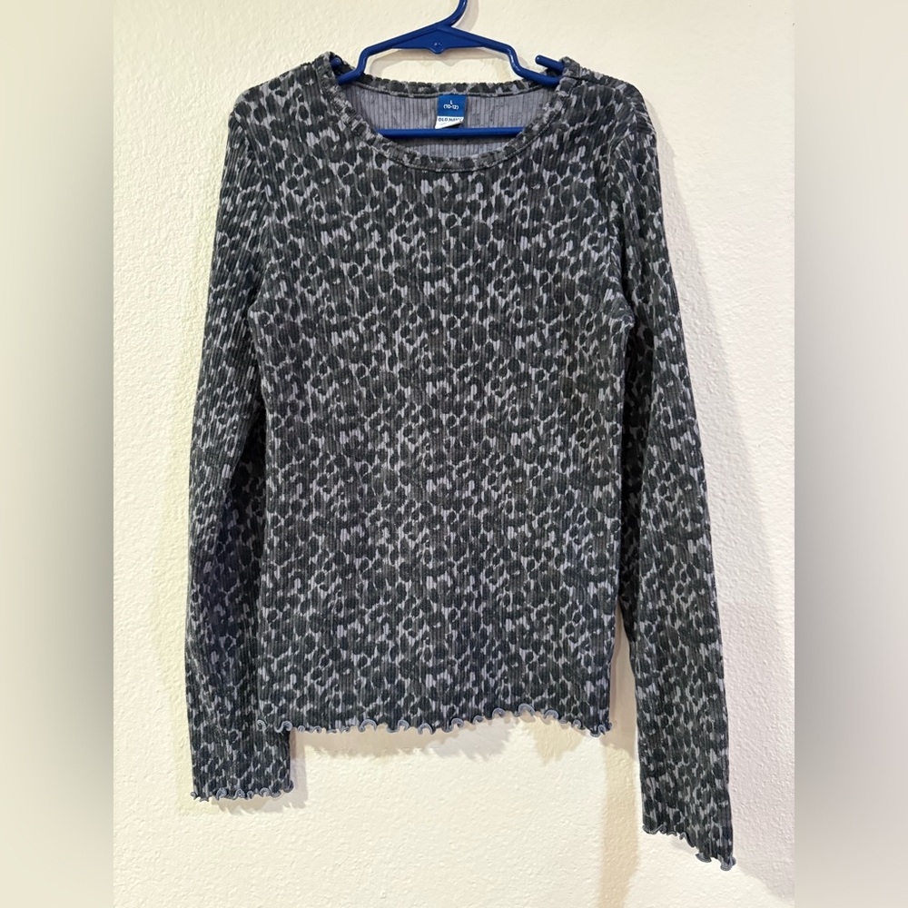 Old Navy Charcoal Ribbed Knit Top